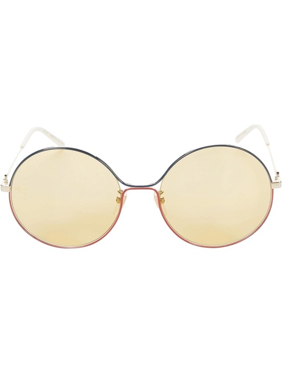 GUCCI GG0395S Oversize 70s Round Sunglasses Gold Blue Red Metal 58-20-140 main image 8